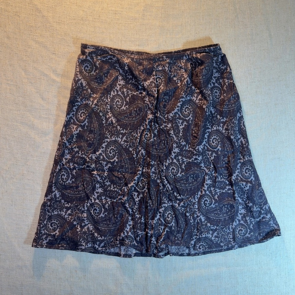 Tailor B. Moss Company A-Line Midi Skirt Blue Paisley Women's Size 14